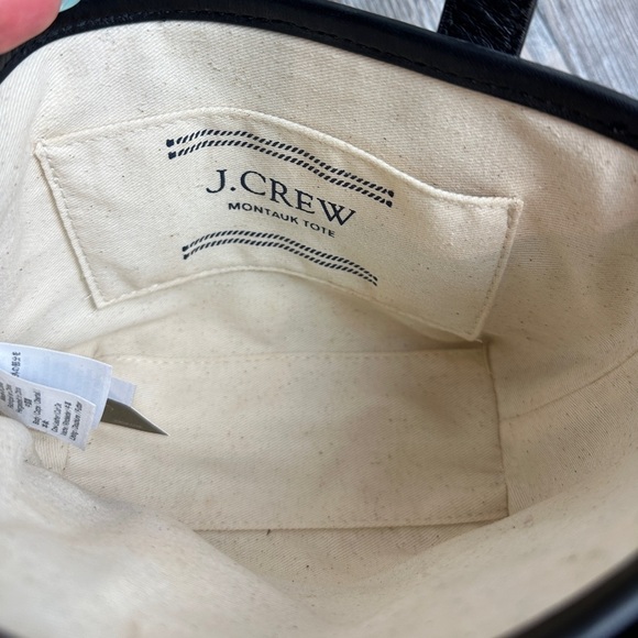 J. CREW MINI MONTAUK LEATHER MICRO CROSSBODY TOTE PURSE BAG BA140 BLACK NWT - Picture 8 of 11